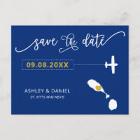 Navy Kitts en Nevis Wedding sparen de Datum Kaart