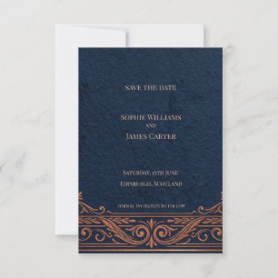 Navy Koper Keltische Save the Date Kaart