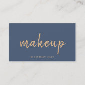 Navy koperen gouden make-up artiest typografie sja visitekaartje (Voorkant)