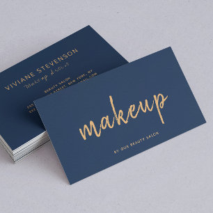 Navy koperen gouden make-up artiest typografie sja visitekaartje