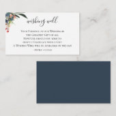 Navy Koraal Botanische Bruiloft Wishing Well Informatiekaartje (Voorkant / Achterkant)