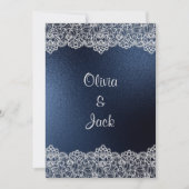 NAVY LACE ELEGANT & RUSTIC WEDDING KAART (Voorkant)