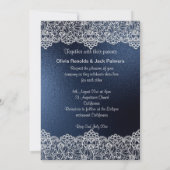 NAVY LACE ELEGANT & RUSTIC WEDDING KAART (Achterkant)