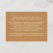 Navy Lace en Kraft Paper Wedding Informatiekaartje (Achterkant)