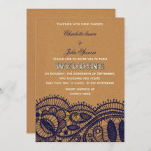 Navy Lace en Kraft Paper Wedding