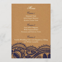Navy Lace en Kraft Paper Wedding