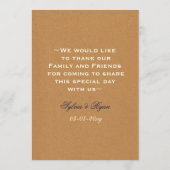 Navy Lace en Kraft Paper Wedding Menu (Achterkant)