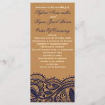 Navy Lace en Kraft Paper Wedding