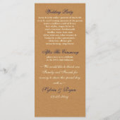 Navy Lace en Kraft Paper Wedding Programmakaart (Achterkant)