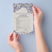 Navy Lace "Hoe goed ken je de bruid?" Flyer (Hand)