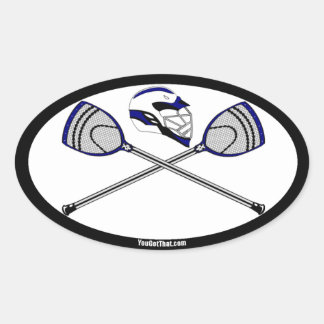 Navy Lacrosse Goalie Sticks en Helm Ovale Sticker