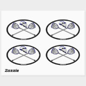 Navy Lacrosse Goalie Sticks en Helm Ovale Sticker (Vel)
