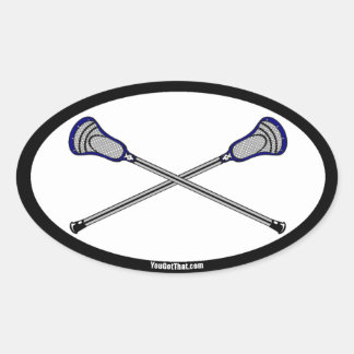 Navy Lacrosse Sticks Ovale Sticker