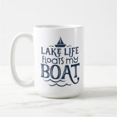 Navy Lake Life drijft mijn boot Koffiemok (Links)