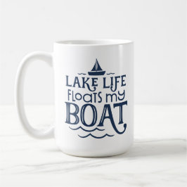 Navy Lake Life drijft mijn boot Koffiemok