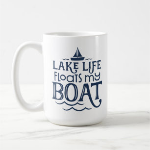 Navy Lake Life drijft mijn boot Koffiemok
