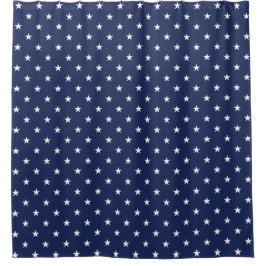 Navy Large Stars Shower Curtain Douchegordijn
