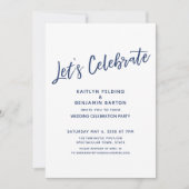 Navy Laten we Casual moderne ontvangst vieren Kaart (Voorkant)