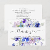 Navy Lavendel Floral Viola Paarse Vrijgezellenfees Bedankkaart (Voorkant / Achterkant)