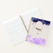 Navy & Lavendel Waterverf Dagblad Notitieboek (Binnen)