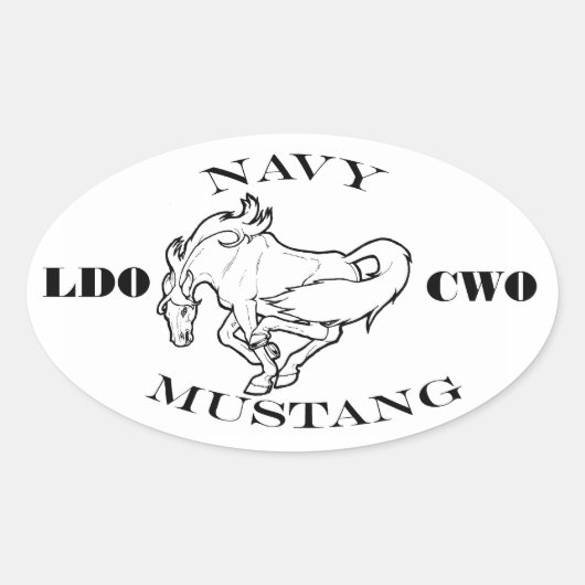 Navy LDO/CWO logo Ovale Sticker (Voorkant)