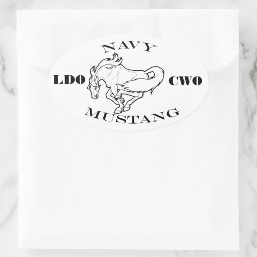 Navy LDO/CWO logo Ovale Sticker (Tas)
