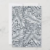 Navy Leaf Floral Bridal Shower Kaart (Achterkant)