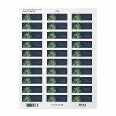 NAVY LEAFY FOLIAGE GREENERY WATERVERF ADRES ETIKET (Full Sheet)