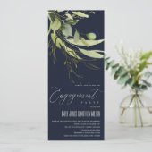 NAVY LEAFY GREEN FOLIAGE WATERVERF VERLOVING KAART (Staand voorkant)