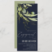 NAVY LEAFY GREEN FOLIAGE WATERVERF VERLOVING KAART (Voorkant / Achterkant)