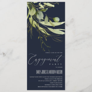 NAVY LEAFY GREEN FOLIAGE WATERVERF VERLOVING KAART