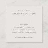 Navy Leafy Tropical Foliage Fern Vierkante Visitekaartje (Achterkant)