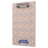 Navy Leaves Patroon Modern gepersonaliseerd klembo Klembord (Links)