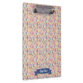 Navy Leaves Patroon Modern gepersonaliseerd klembo Klembord (Rechts)