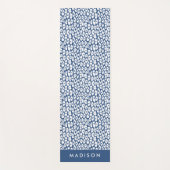 Navy Leopard Print gepersonaliseerd Yogamat (Voorkant)