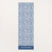 Navy Leopard Print gepersonaliseerd Yogamat (Achterkant)