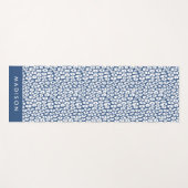 Navy Leopard Print gepersonaliseerd Yogamat (Voorkant (horizontaal))