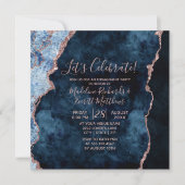 Navy Let's Celebrate Engagement Party Invitation Kaart (Voorkant)