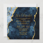 Navy Let's Celebrate Engagement Party Invitation Kaart (Voorkant)