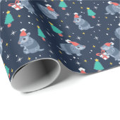 Navy Leuke Cartoon Armadillos in Santa Hats Cadeaupapier (Rol Hoek)