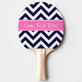 Navy LG Chevron HotPink #2 Naam Monogram Tafeltennisbatje