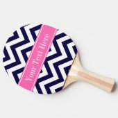 Navy LG Chevron HotPink #2 Naam Monogram Tafeltennisbatje (Zijkant)