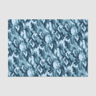 Navy & Light Blue Camouflage Pattern Tissuepapier
