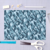 Navy & Light Blue Camouflage Pattern Tissuepapier (Craft)