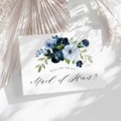 Navy light blue Maid of Honor proposal card Uitnodiging Briefkaart