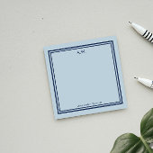 Navy & Light Blue Monogrammed Post-it Notes