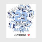 Navy Light Blue volleyballen Cluster Een atleet na Sticker (Vel)