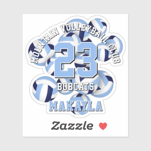 Navy Light Blue volleyballen Cluster Een atleet na Sticker (Vel)