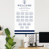 Navy Lighthouse | 17 Tafelzitje Poster (Thuiskantoor)