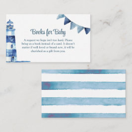 Navy Lighthouse Baby shower Boeken voor Baby Informatiekaartje